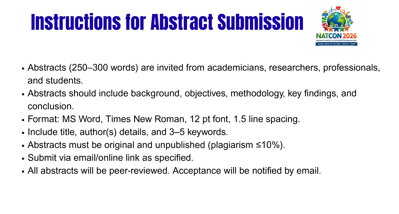 Instructions for Abstract Submission